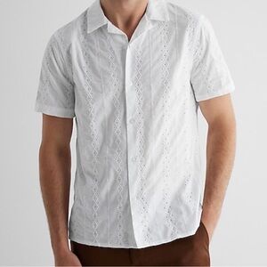 Express Ivory Eyelet Top